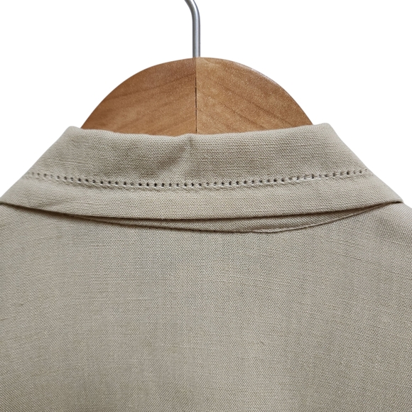 Norton McNaughton Pant Set Women Sz 10 Beige Linen Blend Short Slv Office Casual - Picture 7 of 16